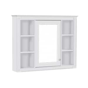 7.32 in. W x 35 in. D x 27.5 in. H Medicine Cabinet, Bathroom Storage Wall Cabinet, Mirror Cabinet, White