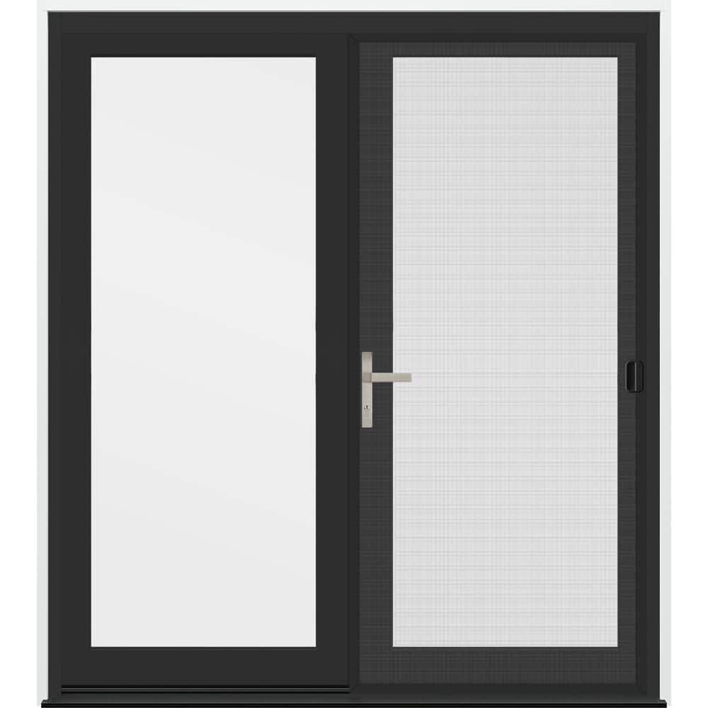 72 in. x 80 in. F4500 Right-Hand/Inswing Black Fiberglass French Patio Door w/ Low-E Glass, Nickel Handle and Screen price history on PriceWatchPro
