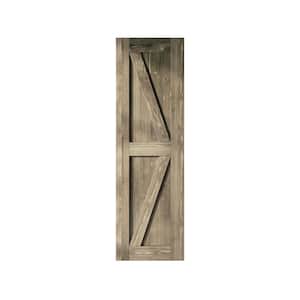 20 in. x 84 in. K-Frame Classic Gray Solid Natural Pine Wood Panel Interior Sliding Barn Door Slab with Frame