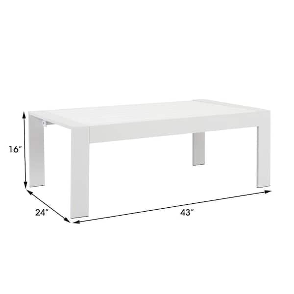 SAFDIE & CO. Table console blanche avec base en métal blanc, 32 po