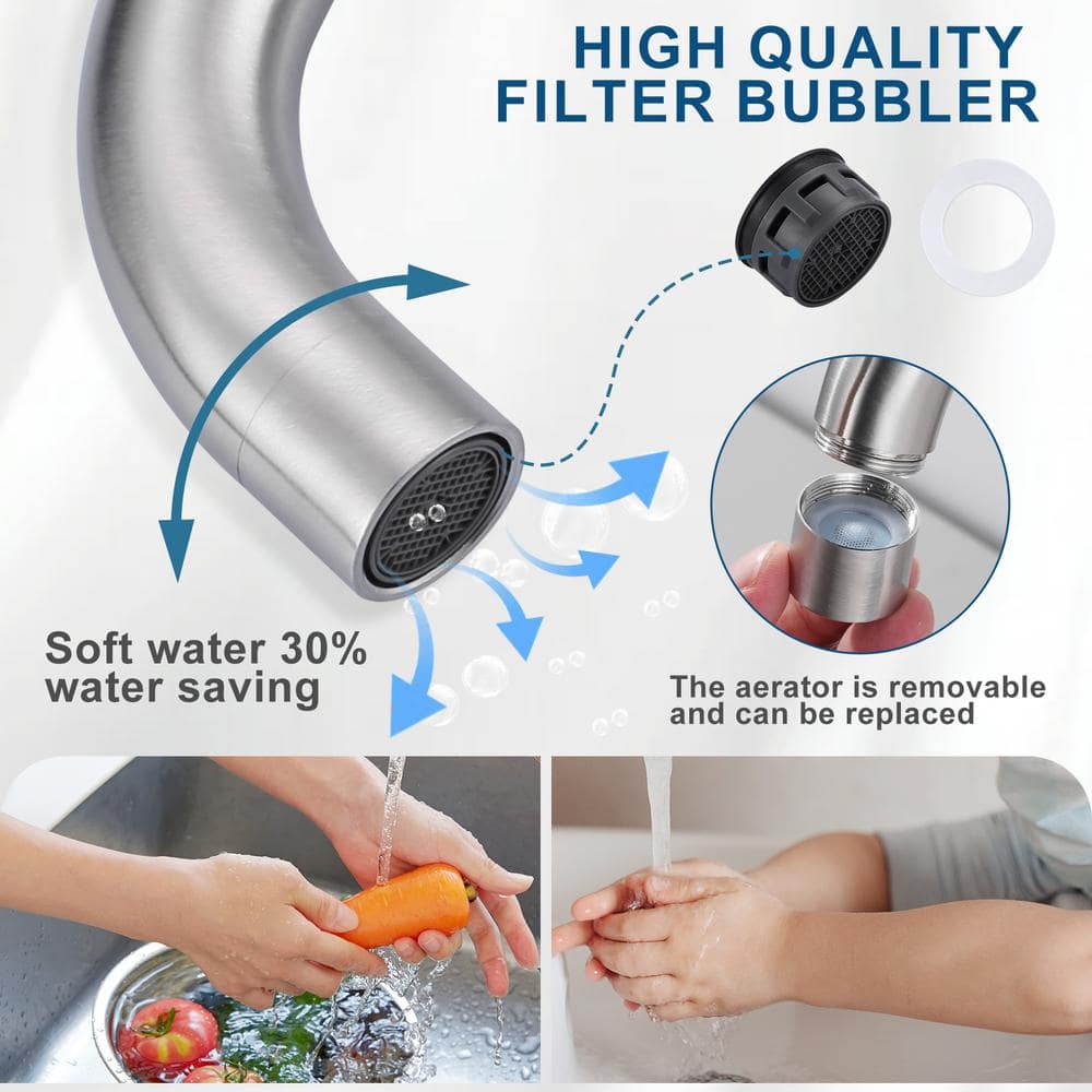 Brushed Nickel Single Handle Stainless Steel Bar Faucet