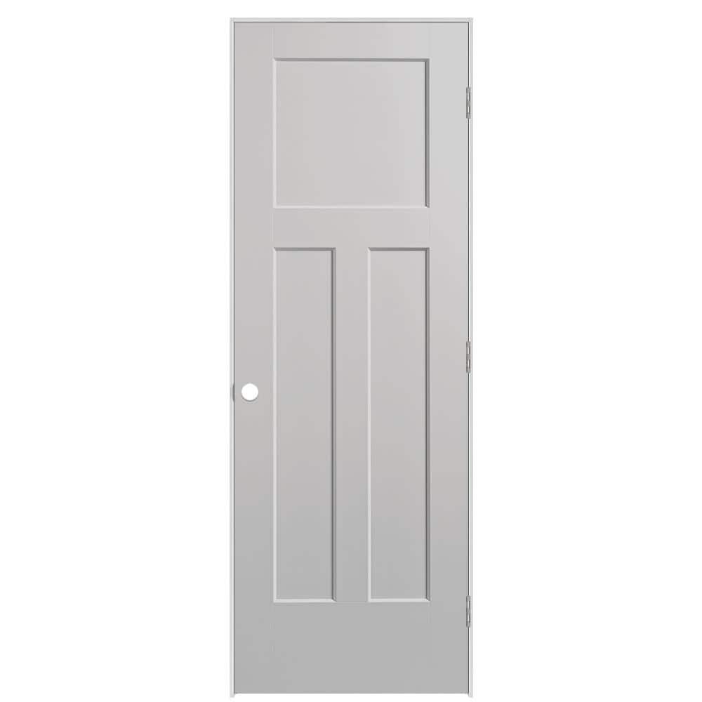 28 in. x 80 in. 3-Panel Winslow Left-Hand Solid Core Silver Bullet Molded Composite Single Prehung Interior Door price history on PriceWatchPro