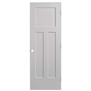 28 in. x 80 in. 3-Panel Winslow Left-Hand Hollow Core Silver Bullet Molded Composite Single Prehung Interior Door