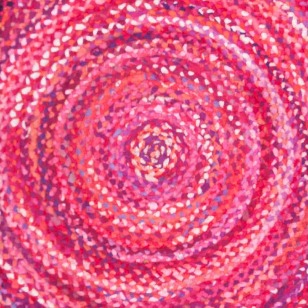 Handwoven Braided Black Cotton 59" Round Area Rug - Reversible and Easy Care