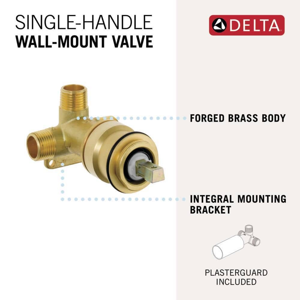 Modern Brass Single Handle Wall-Mount Lavatory Rough-In Valve