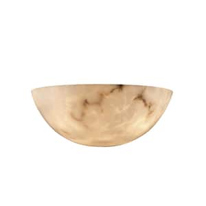 LumenAria 2-Light Small Off-White Wall Sconce with Faux Alabaster Shade