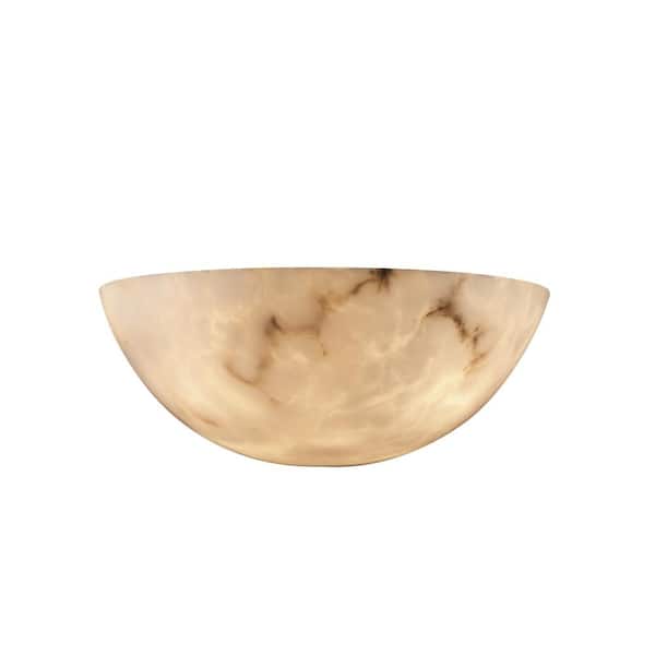 Justice Design LumenAria 2-Light Small Off-White Wall Sconce with Faux Alabaster Shade