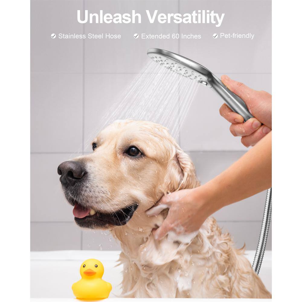 Nickel Wall Mounted Adjustable Rain Shower System with Handheld