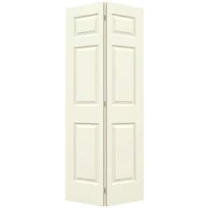36 in. x 80 in. Colonist Vanilla Painted Smooth Molded Composite Closet Bi-fold Door