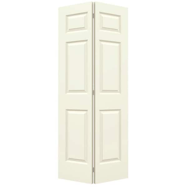 JELD-WEN 36 in. x 80 in. Colonist Vanilla Painted Smooth Molded Composite Closet Bi-fold Door