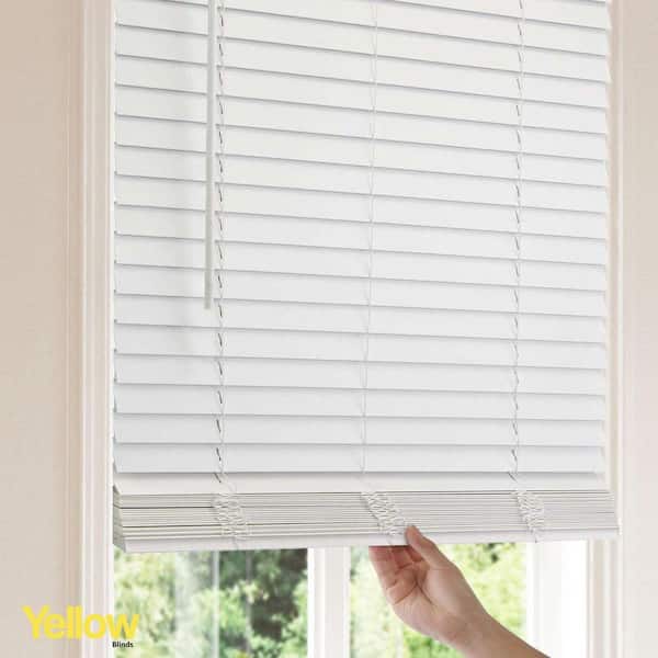 YELLOW BLINDS Brighton White 2 in. Cordless Room Darkening PVC