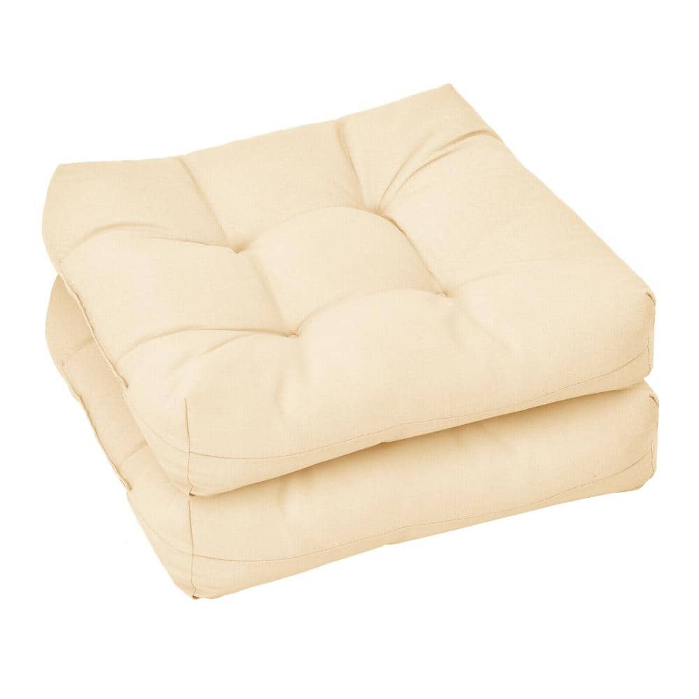 Reversible 21 x 21 in. Outdoor Seat Cushion Pads, Set of 2 for Patio and Dining Chairs