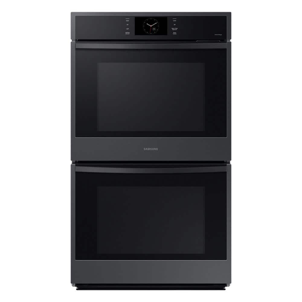 "Samsung Bespoke 30"" Double Wall Oven with Steam Cook in Matte Black"