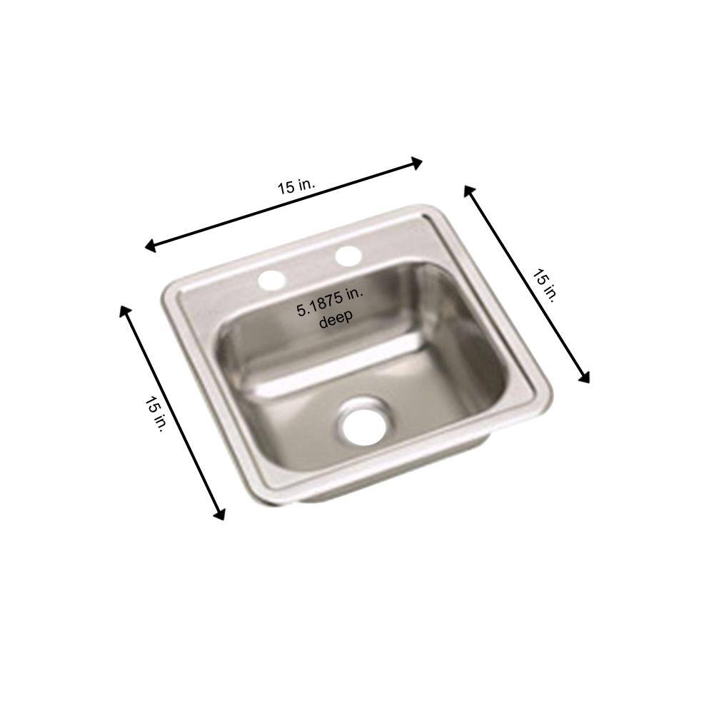 Dayton 15'' Satin Stainless Steel Drop-In Bar Sink