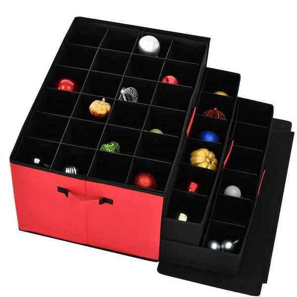 Warmhm 2 Sets Storage Box Christmas Accessory Bin Ornament Case