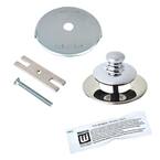 Universal NuFit Push Pull Bathtub Stopper, 1-Hole Overflow, Silicone Kit and Non-Grid Strainer, Chrome Plated