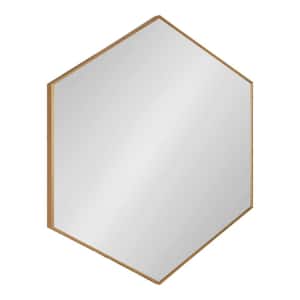 Medium Novelty Gold Contemporary Mirror (34.75 in. H x 30.75 in. W)