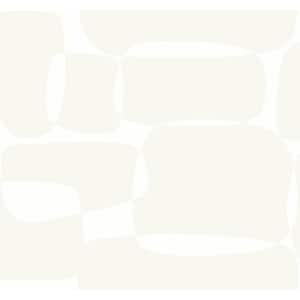 White and Ivory Block Metallic Non-Pasted Paper Wallpaper