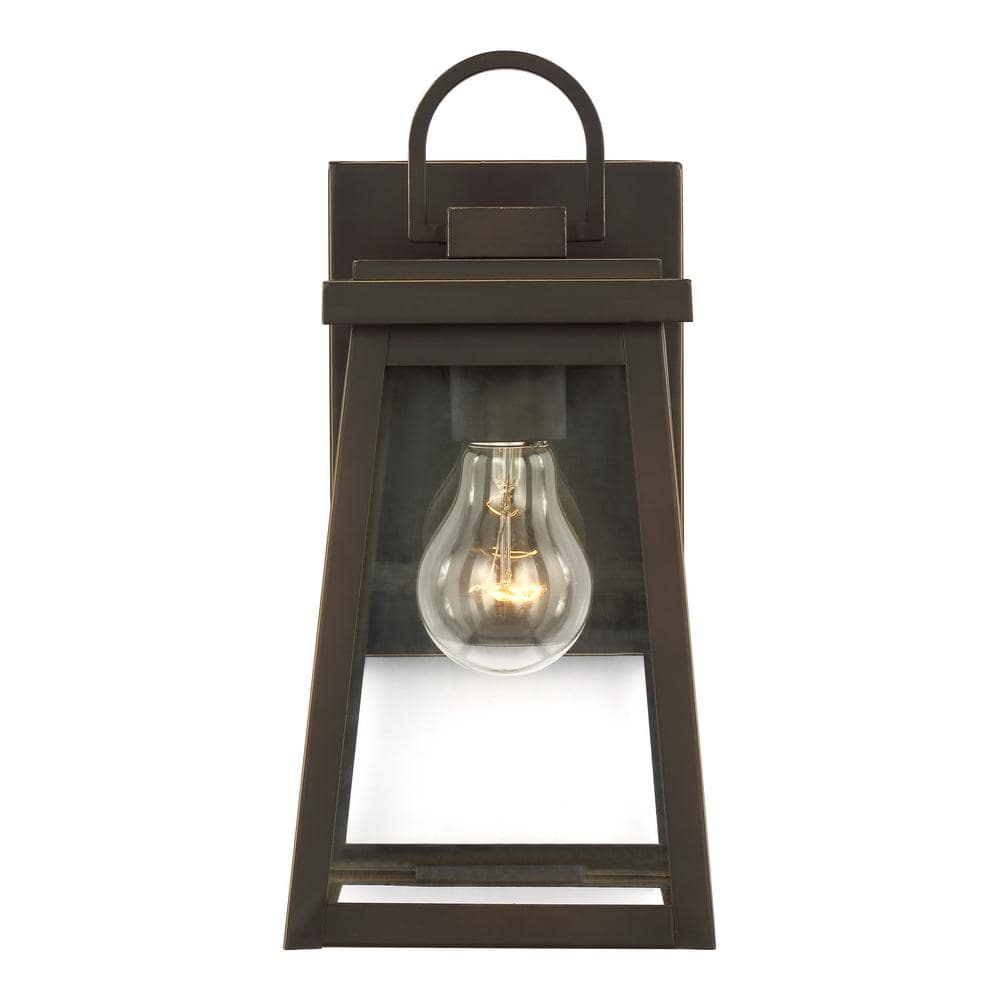 Founders Small 1-Light Bronze Transitional Exterior Outdoor Wall Sconce with Clear and White Glass Panels Included price history on PriceWatchPro
