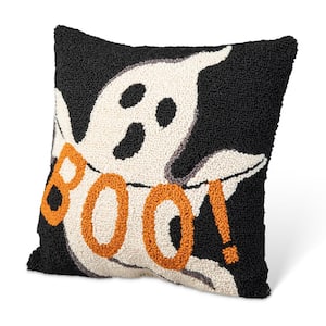 14 in. H Hooked Halloween Ghost "BOO" Pillow
