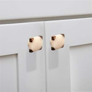 Frosted Timber Corner 1-1/2 in. (38 mm) Peach and Brown Corner Cabinet Knob