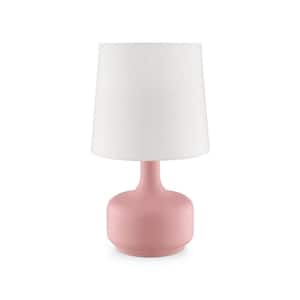 17.25 in. Pink Standard Light Bulb Gourd Bedside Table Lamp