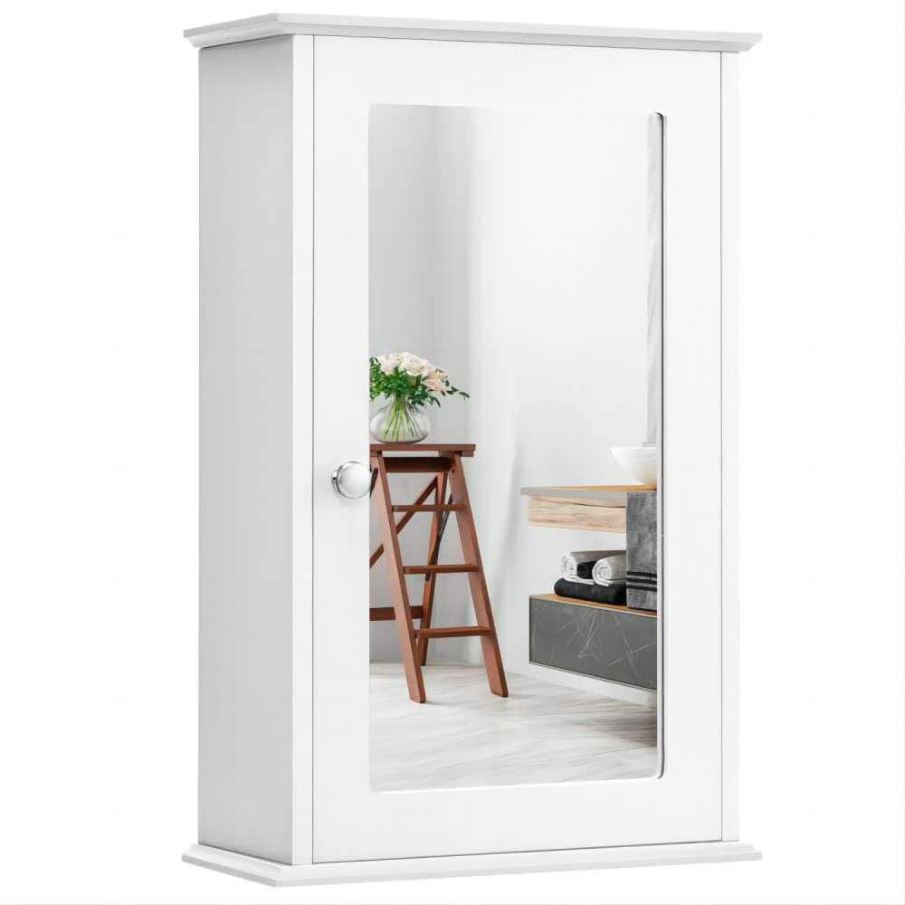 13.5 in. W x 6 in. D x 21 in. H Bathroom Storage Wall Cabinet in White with