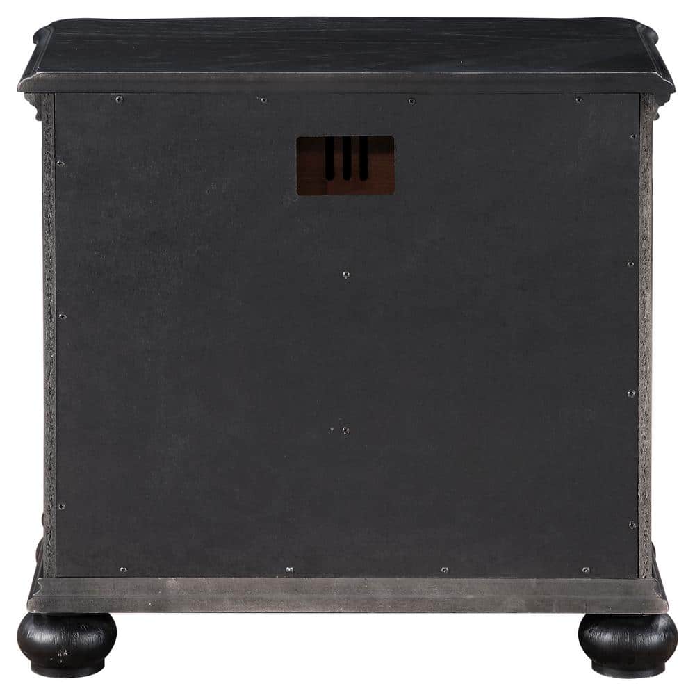Celina Black 3-Drawer Traditional Nightstand