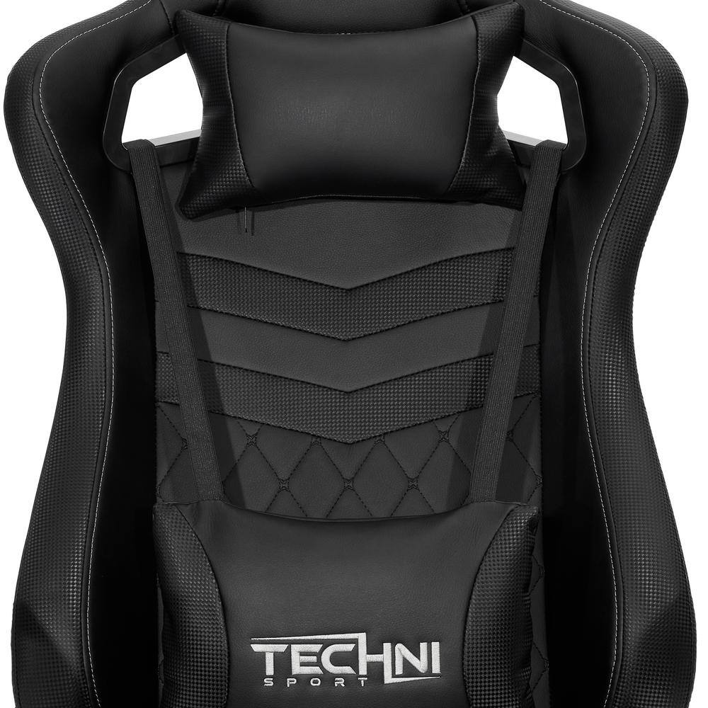 Black Ergonomic Steel Gaming Chair with Adjustable Armrests