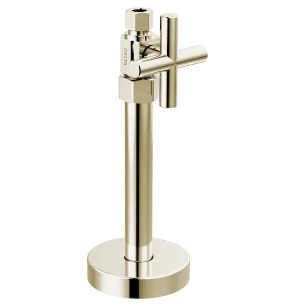 1/2 in. x 7.63 in. L Brass Polished Nickel Straight Supply Stop Valve