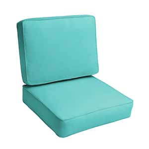 23.5 x 23 Deep Seating Outdoor Corded Cushion Set in Sunbrella Canvas Aruba