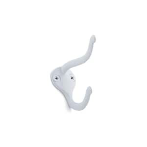 2 in. (50 mm) White Utility Wall Mount Hook (4-Pack)