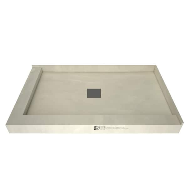 Tile Redi Wonder Drain 36 in. x 42 in. Double Threshold Shower Base with Center Drain and Tileable Grate