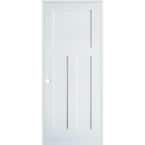 30 in. x 80 in. Right-Hand Craftsman Shaker 3-Panel Primed Solid Hybrid Core MDF Single Prehung Interior Door