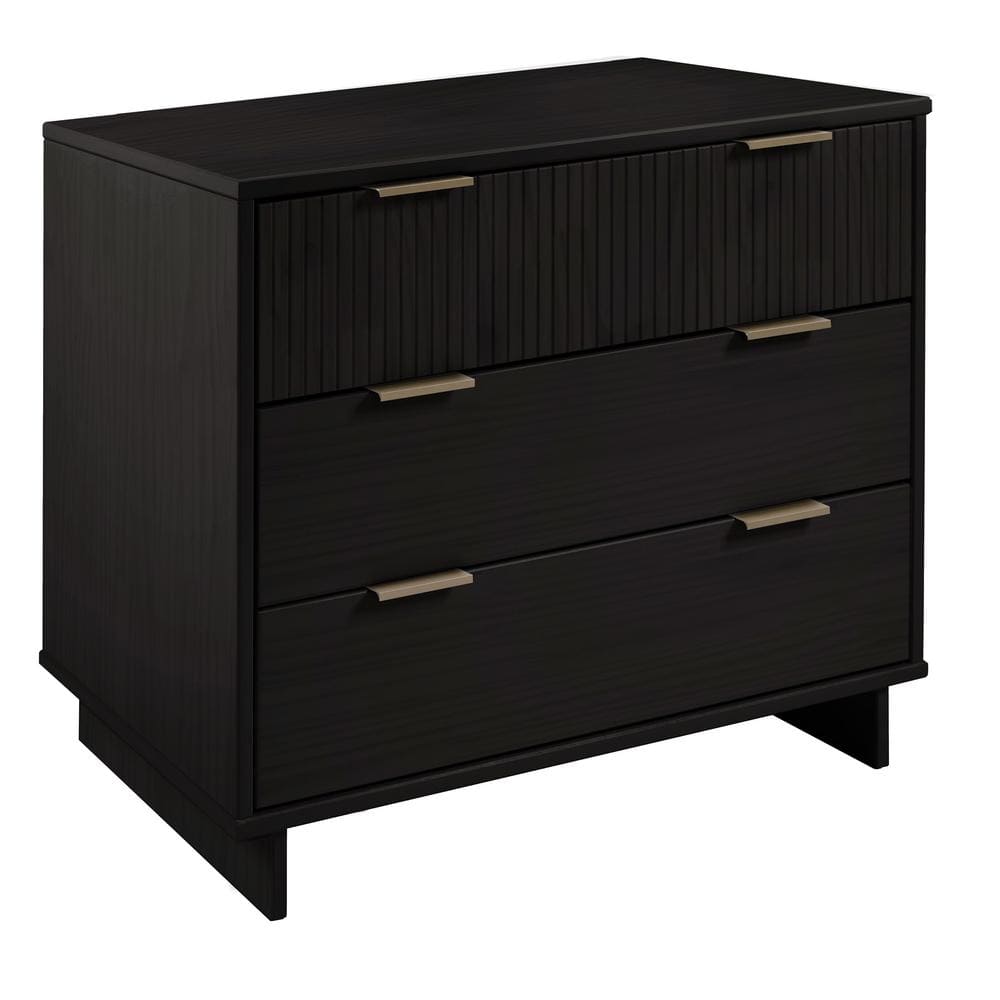 Granville Black Glam Horizontal Dresser with Soft Close Drawer