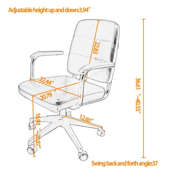 off white leather desk chair