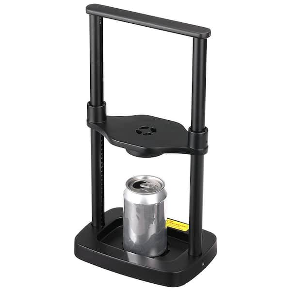 Black Metal Manual Can Crusher, Foot Operated Pedal Can Smasher with Spring Design, Recycling Tool for Cans