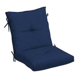 21 in. x 21 in. Outdoor Plush Modern Tufted Blowfill Dining Chair Cushion, Sapphire Blue Leala