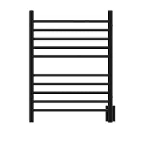 Radiant Straight 10-Bar Combo Plug-in and Hardwired Electric Towel Warmer in Matte Black