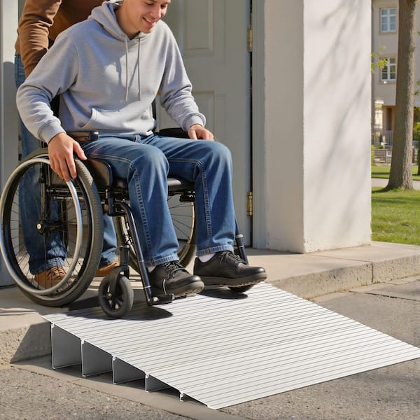 SKYSHALO Aluminum Door Threshold Ramp, Accessibility Ramp for