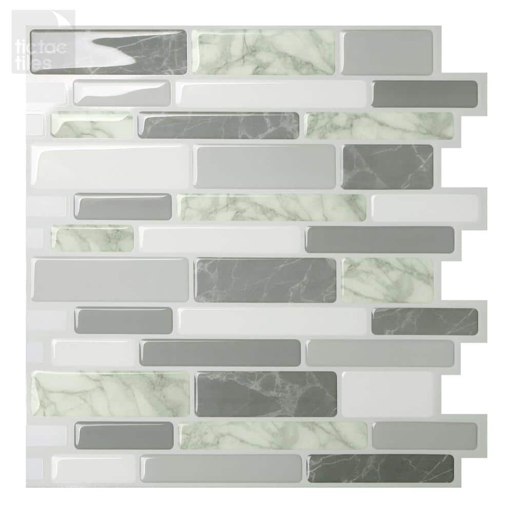 Polito Gray 10 in. W x 10 in. H Peel and Stick Self-Adhesive Decorative Mosaic Wall Tile Backsplash (5-Tiles) price history on PriceWatchPro