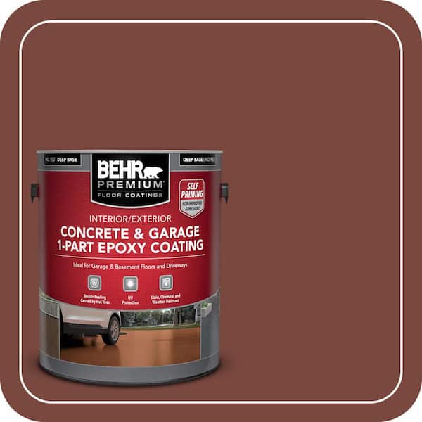 1 gal. #S150-7 Fire Roasted Self-Priming 1-Part Epoxy Satin Interior/Exterior Concrete and Garage Floor Paint