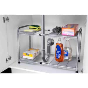 11.50 in. x 23.5 in. 2-Tier Adjustable and Kitchen Shelf Organizer