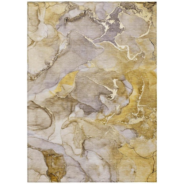 HomeRoots Taupe 9 ft. x 12 ft. Abstract Indoor / Outdoor Area Rug