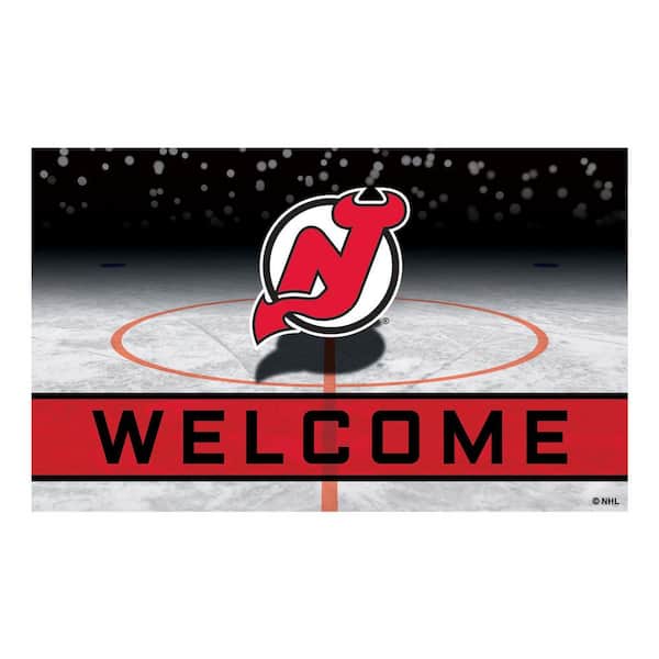 FANMATS NHL - New Jersey Devils 18 in. x 30 in. Rubber Door Mat