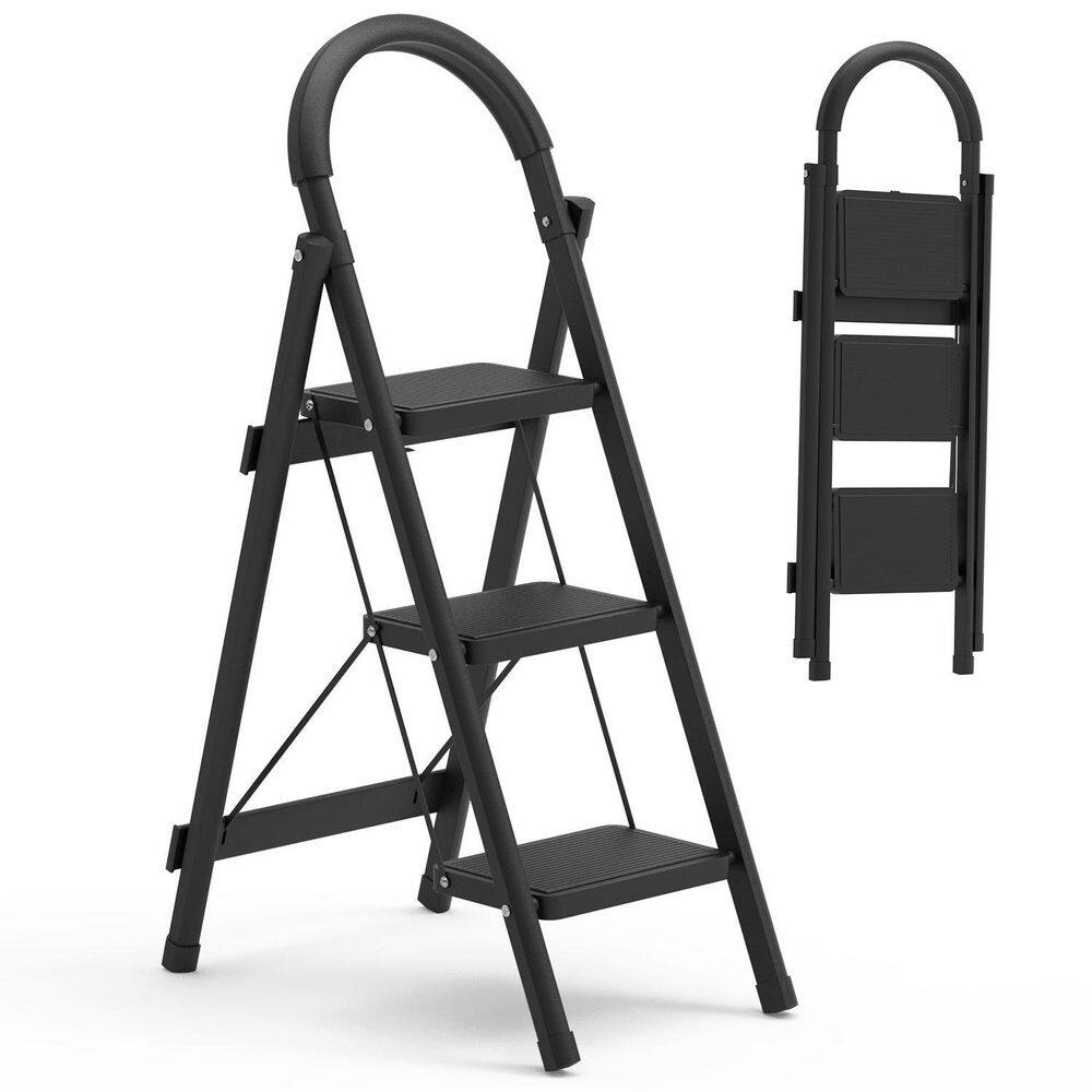 Reach 3 ft. Foldable 3 Step Ladder with Wide Anti-Slip Pedal Safety Locking Design Soft Handgrip Portable Step Stool price history on PriceWatchPro
