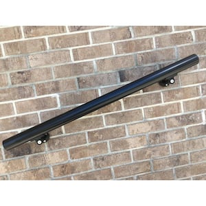 B52 5 ft. Black Powder Coated Aluminum Handrail Kit 1.97 in. Diameter