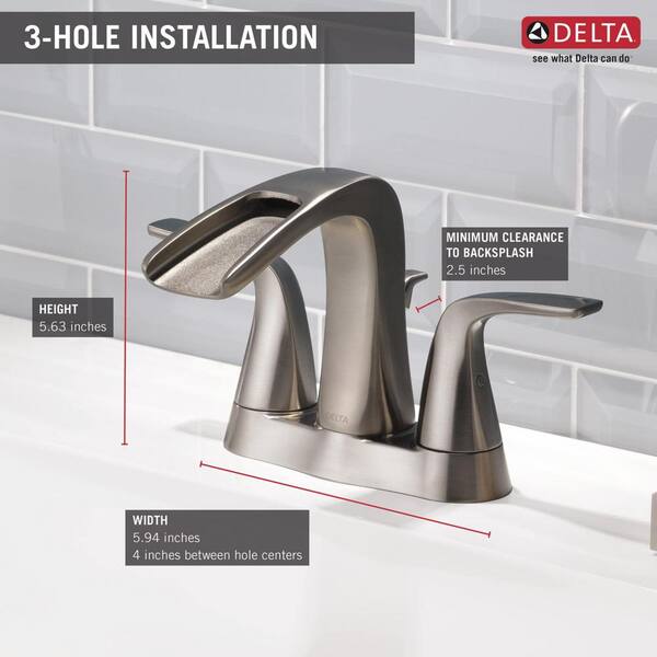 Tolva 4 in. Centerset 2-Handle Bathroom Faucet in Brushed Nickel Tolva 4 in. Centerset 2-Handle Bathroom Faucet in Brushed Nickel