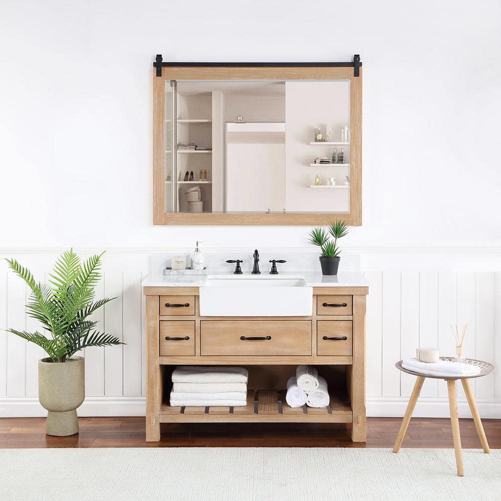 ROSWELL Villareal 48 in.W x 22 in.D x 34 in.H Single Farmhouse Bath ...