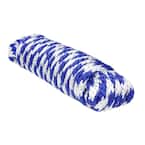 Solid Braid MFP Utility Rope - 1/2 in. x 100 ft., Blue / White